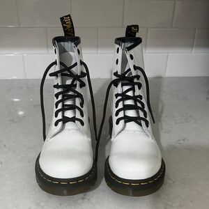 Dr. Martens White Boots with Black Laces